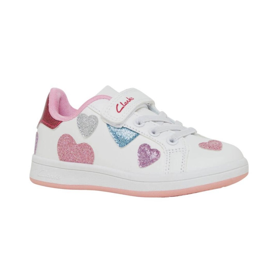 Kids CLARKS | Dizzy Jnr - White/Glitter Multi