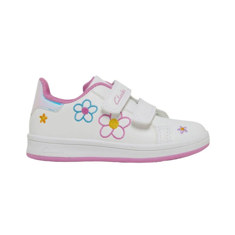 Kids CLARKS | Daphne Jnr - White/Magenta