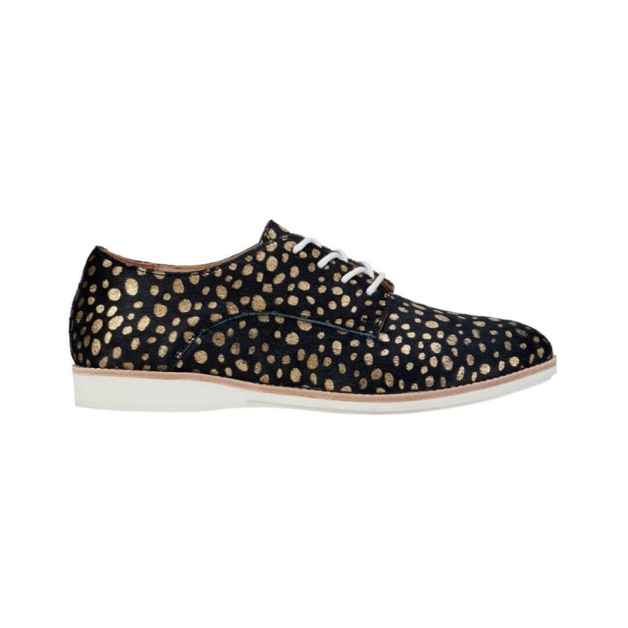 Womens ROLLIE | Derby - Gold Foil Leopard