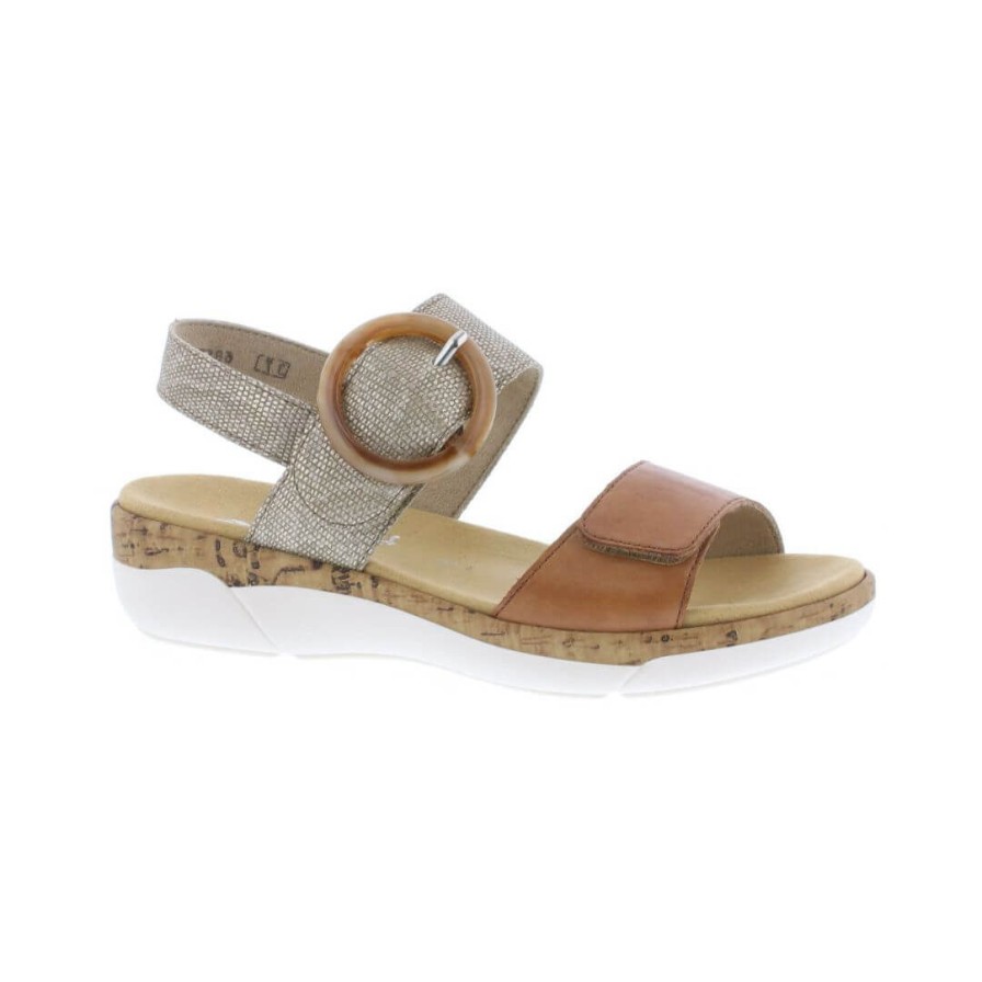 Womens REMONTE | R6853 - Tan/Metallic