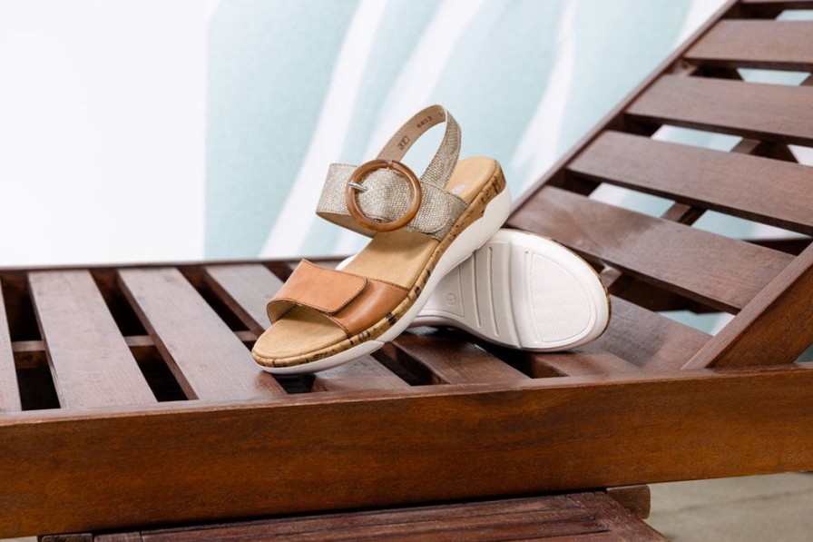 Womens REMONTE | R6853 - Tan/Metallic