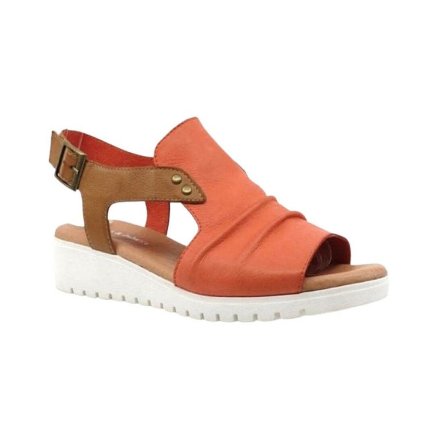 Womens DJANGO & JULIETTE | Madis - Melon Dark Brown/ White