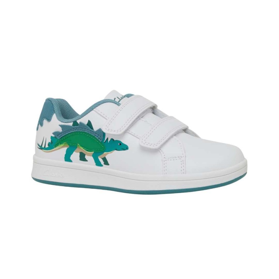 Kids CLARKS | Dipplo E+ - White/Green