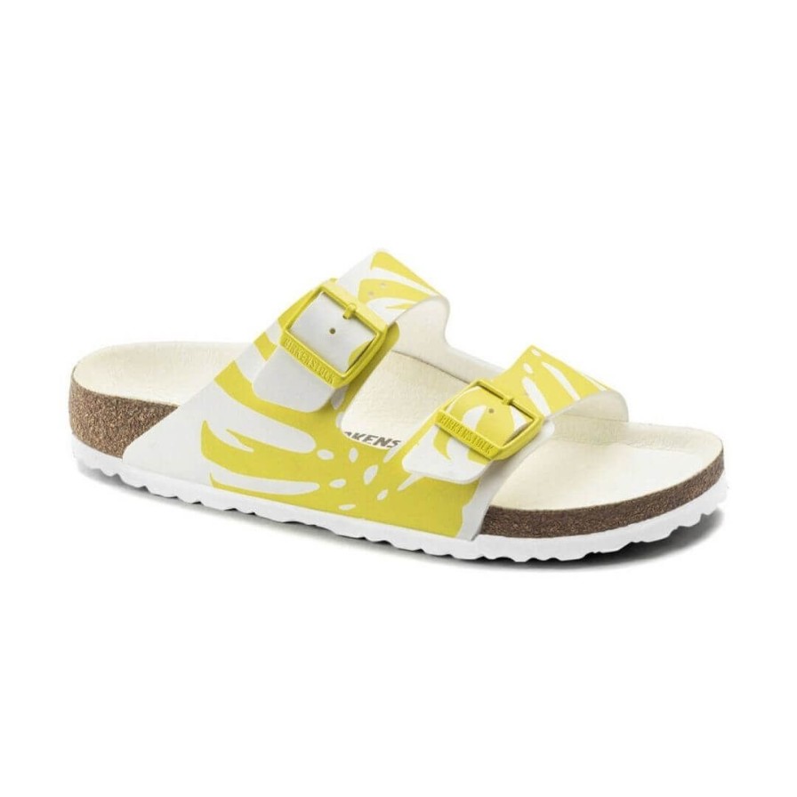 Womens BIRKENSTOCK | Arizona R Monstera - White/Lime Sour