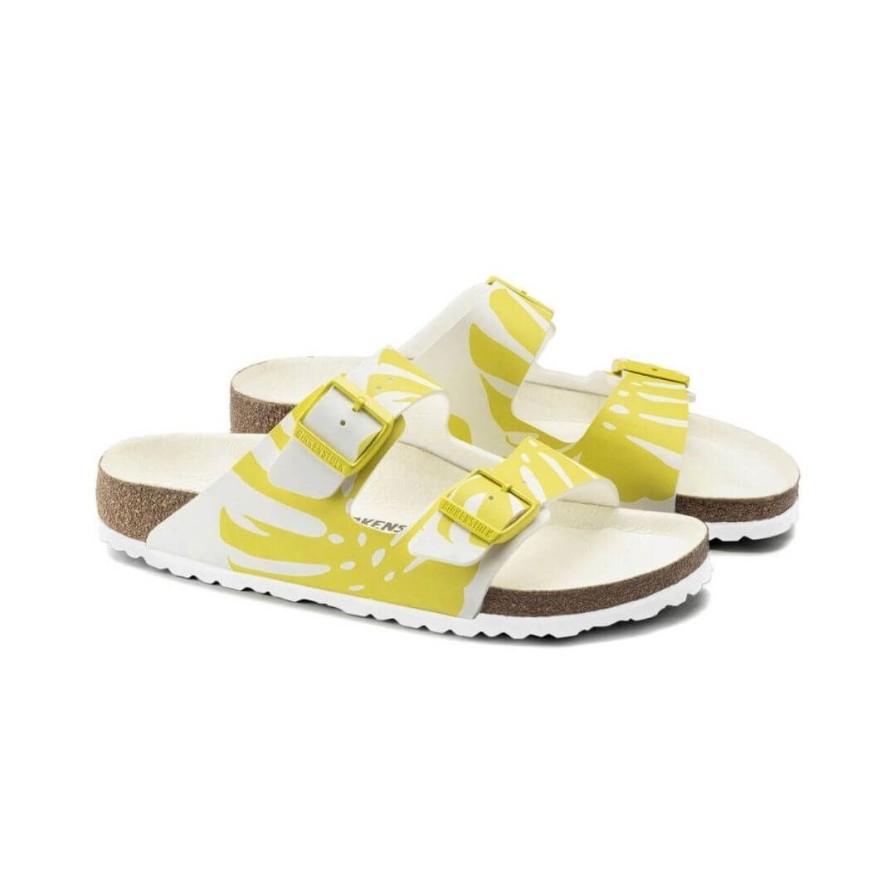 Womens BIRKENSTOCK | Arizona R Monstera - White/Lime Sour