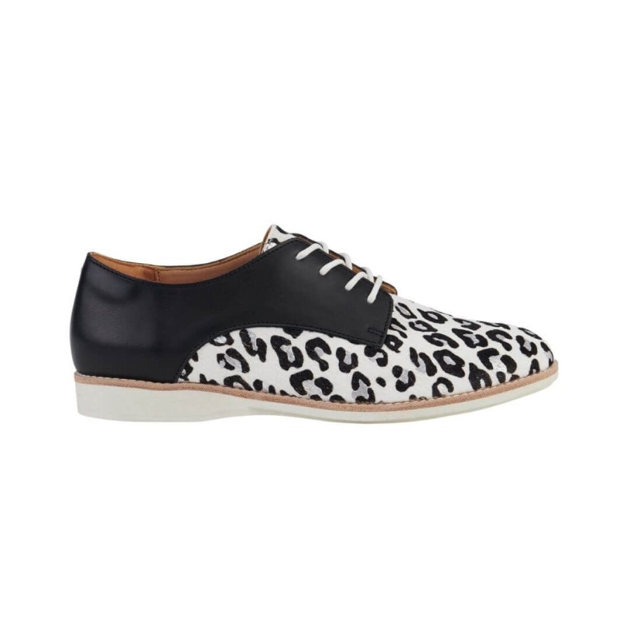 Womens ROLLIE | Derby - Silver Leopard/Black