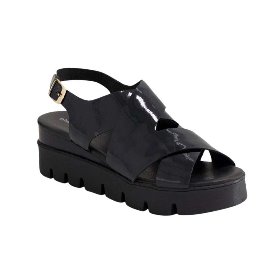 Womens DJANGO & JULIETTE | Riku - Black Patent/Black Sole