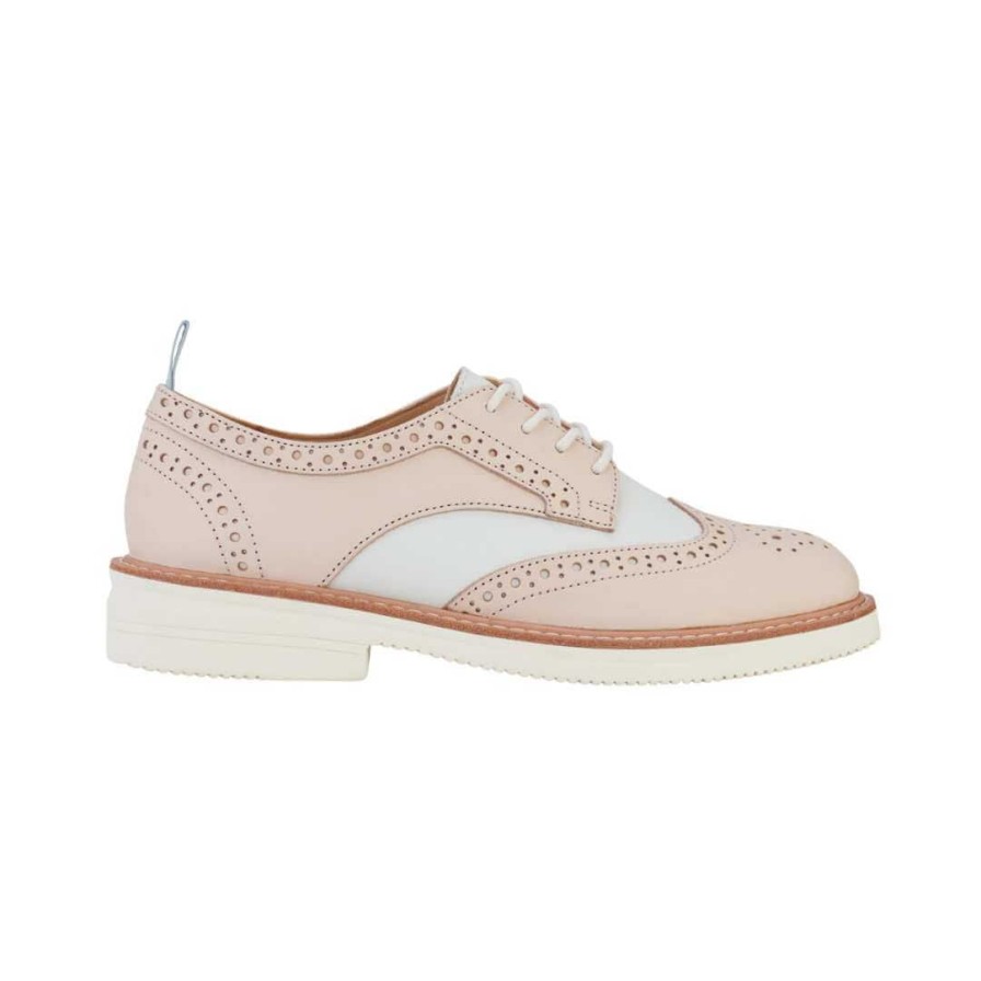 Womens ROLLIE | Derby Brogue Rise - Veg Tan/White