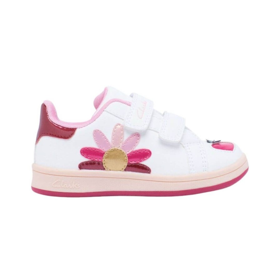 Kids CLARKS | Daria Jnr Clarks - White/Rhubarb