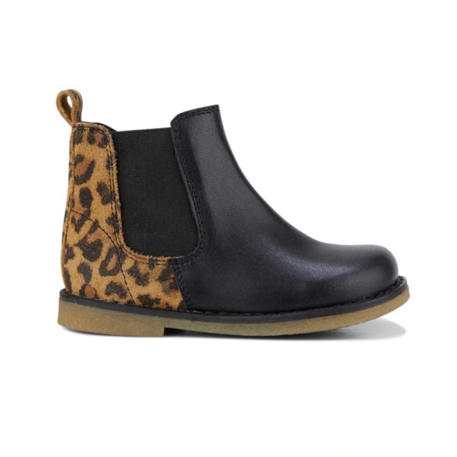 Kids CLARKS | Chelsea Infant - Black/Leopard