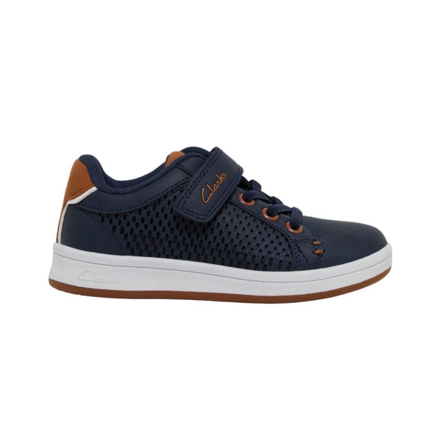 Kids CLARKS | Dane Jnr - Navy/Tan