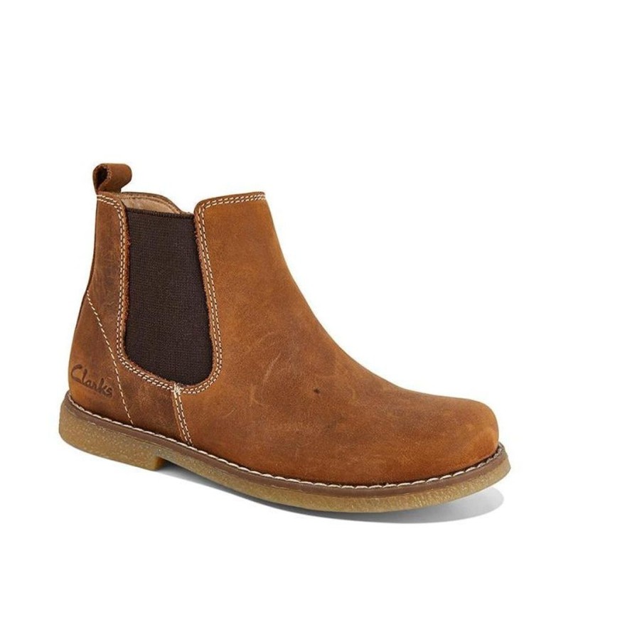 Kids CLARKS | Chelsea - Tan Crazy Horse