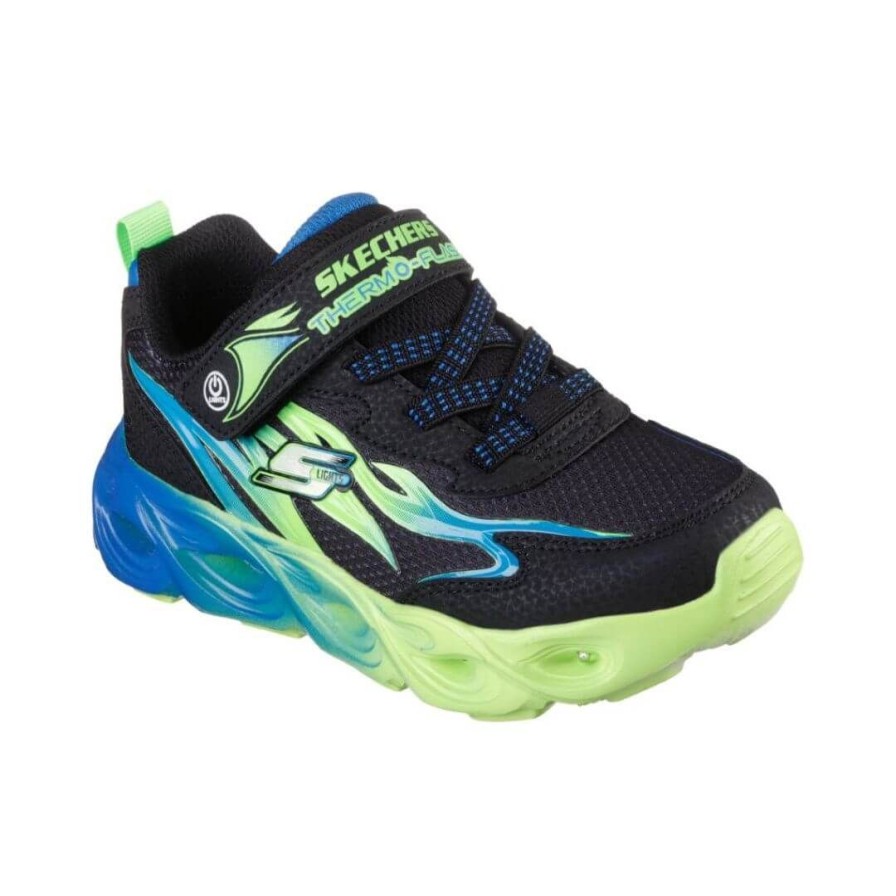 Kids SKECHERS | 400103L - Black Blue Lime